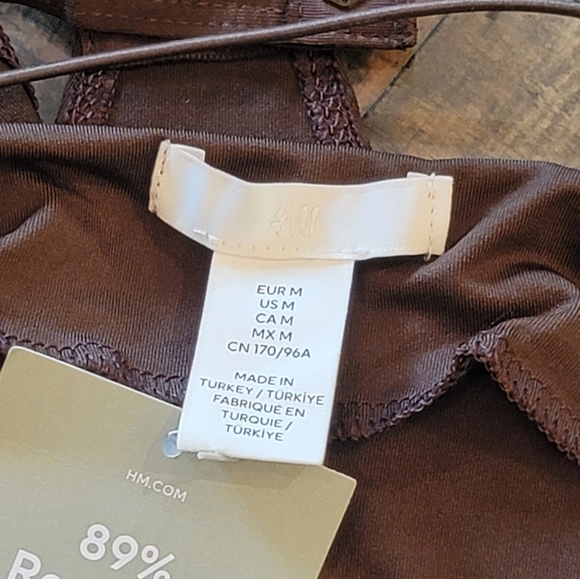 NWT H&M Dark Brown Jersey Thong Bodysuit | Size Medium - Picture 2 of 3